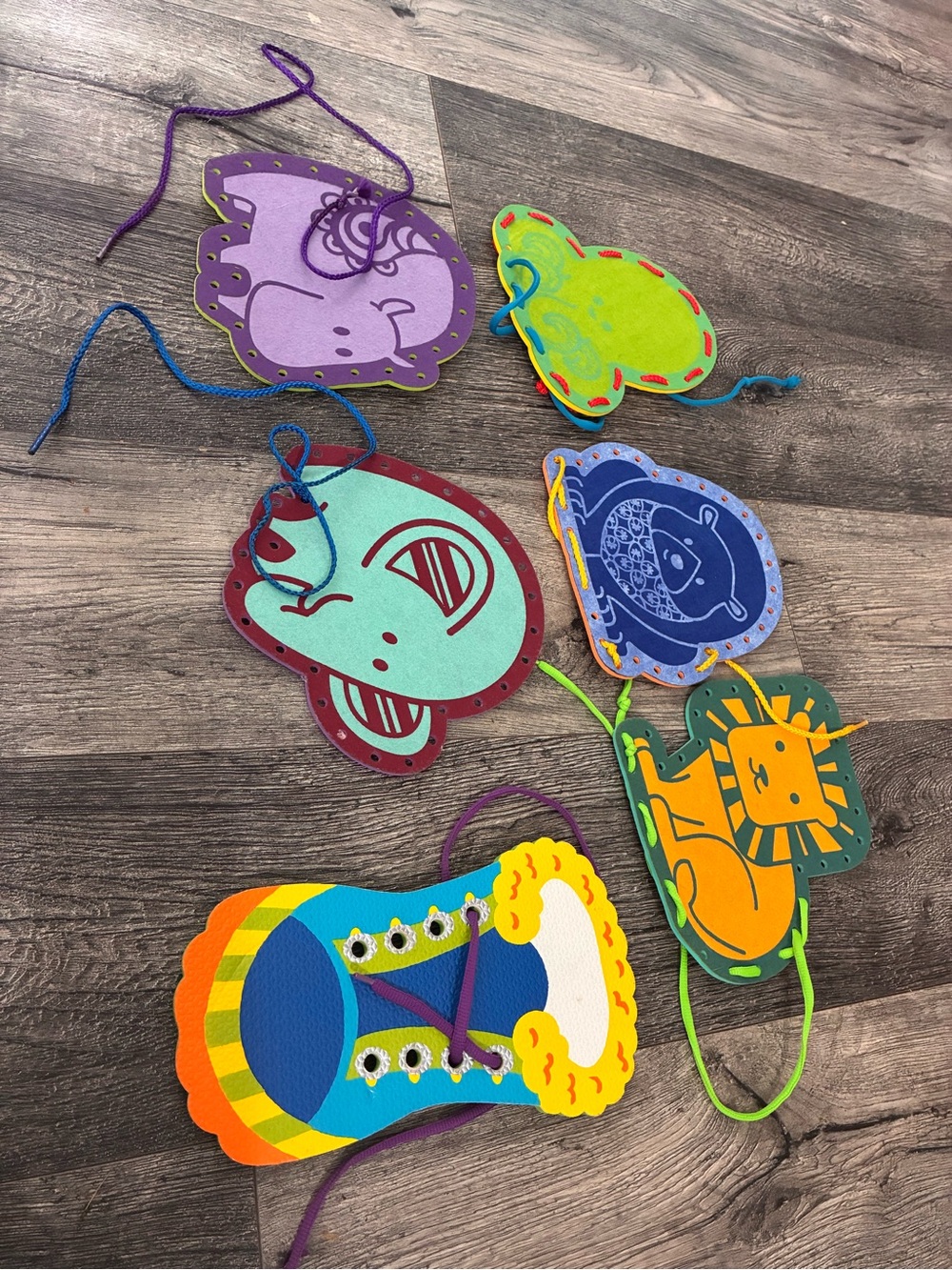 Kids Animal Lace-Up Toy - Purple, Green, Blue, Orange Sets